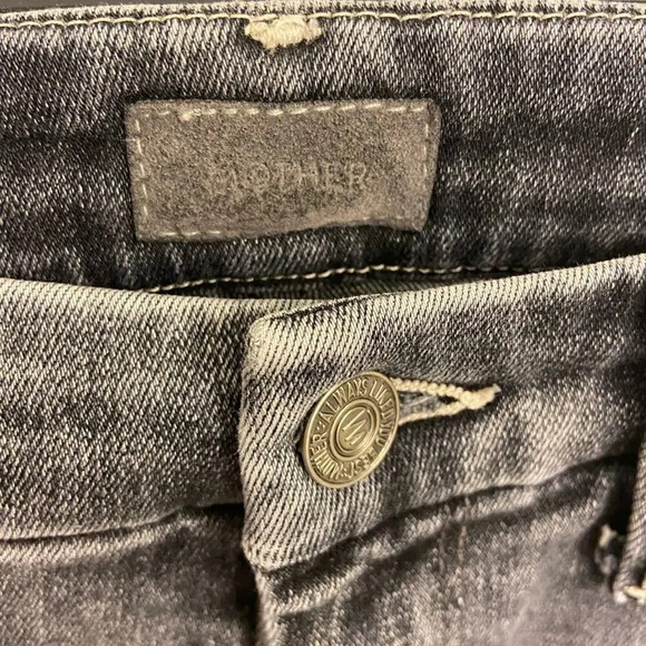 MOTHER Denim High Waist Looker Ankle Fray Huntress Gray Size 24 - Picture 4 of 7